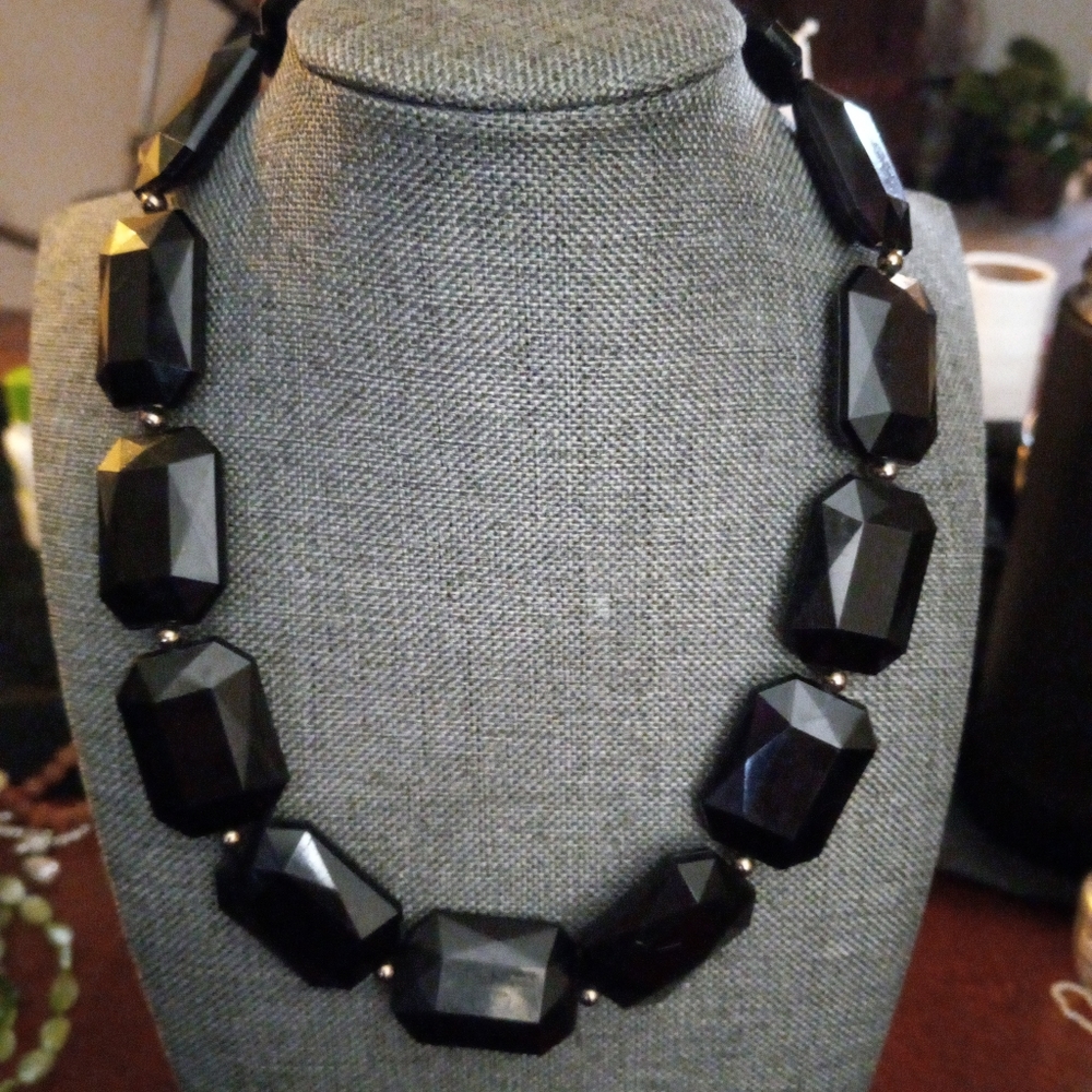 Black beaded necklace
